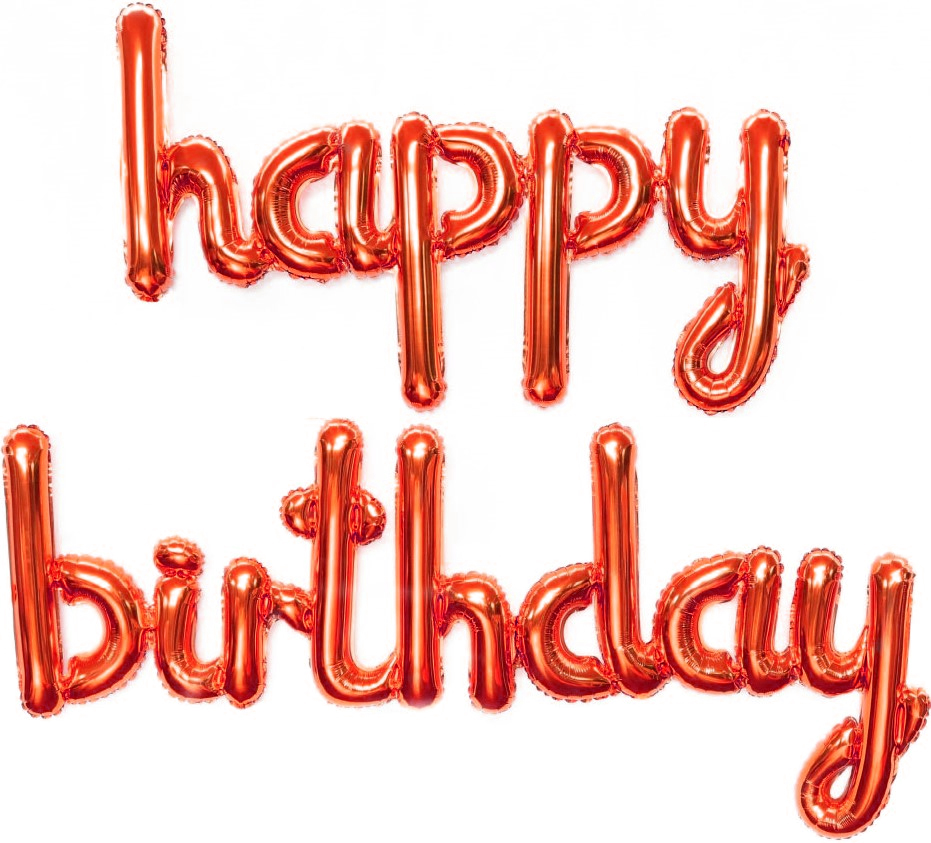 Набор шаров (17''/43 см) Мини-Надпись "Happy Birthday", Красный, 1 шт.