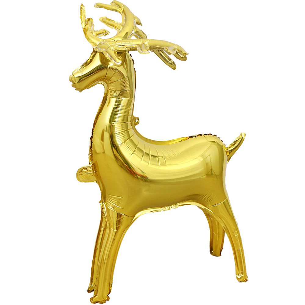 Шар 3D (69''/175 см) Фигура, Олень, Золото, 1 шт. в уп.