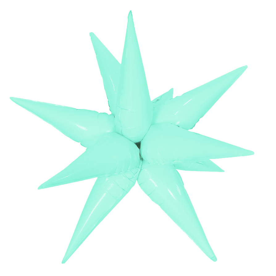 Шар 3D (26''/66 см) Звезда, Составная, Мятный, Макарунс, 1 шт. 