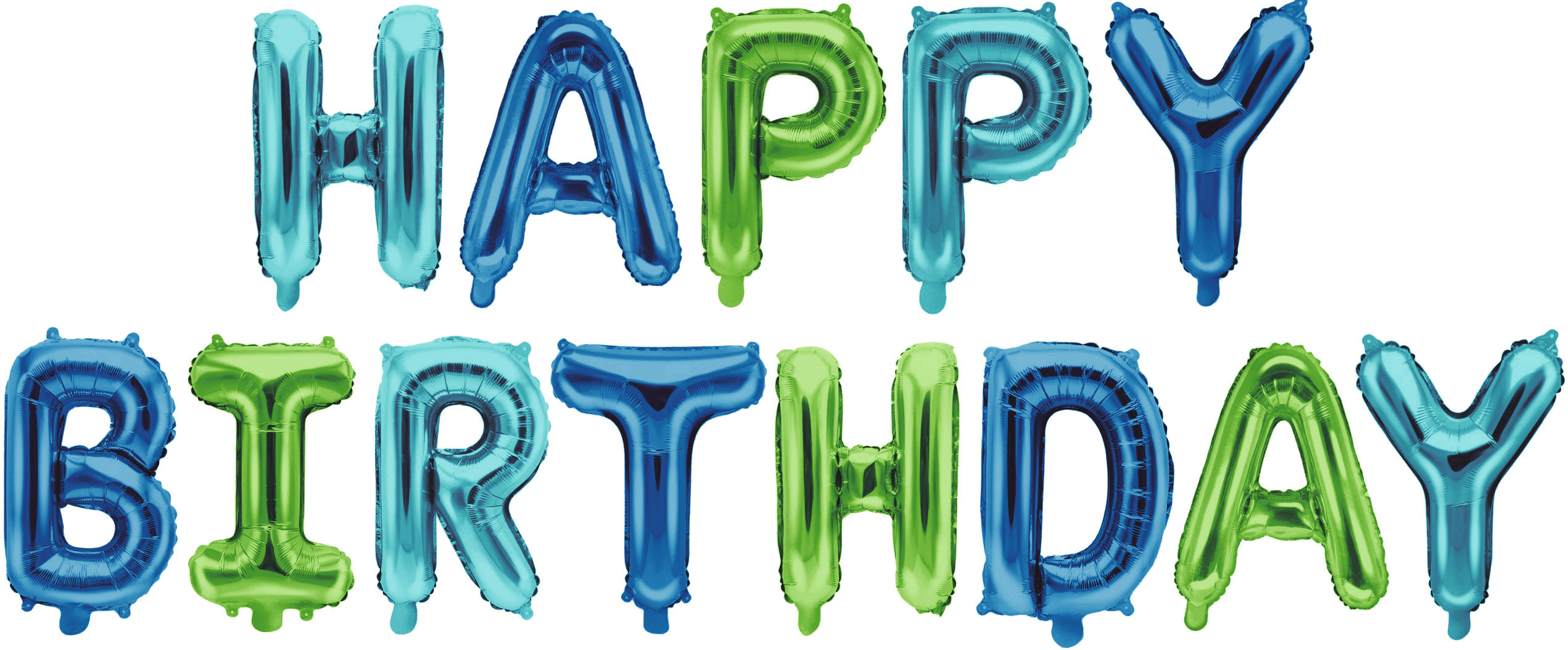 Набор шаров-букв (16''/41 см) Мини-Надпись "Happy Birthday", Ассорти для мальчика, 1 шт.