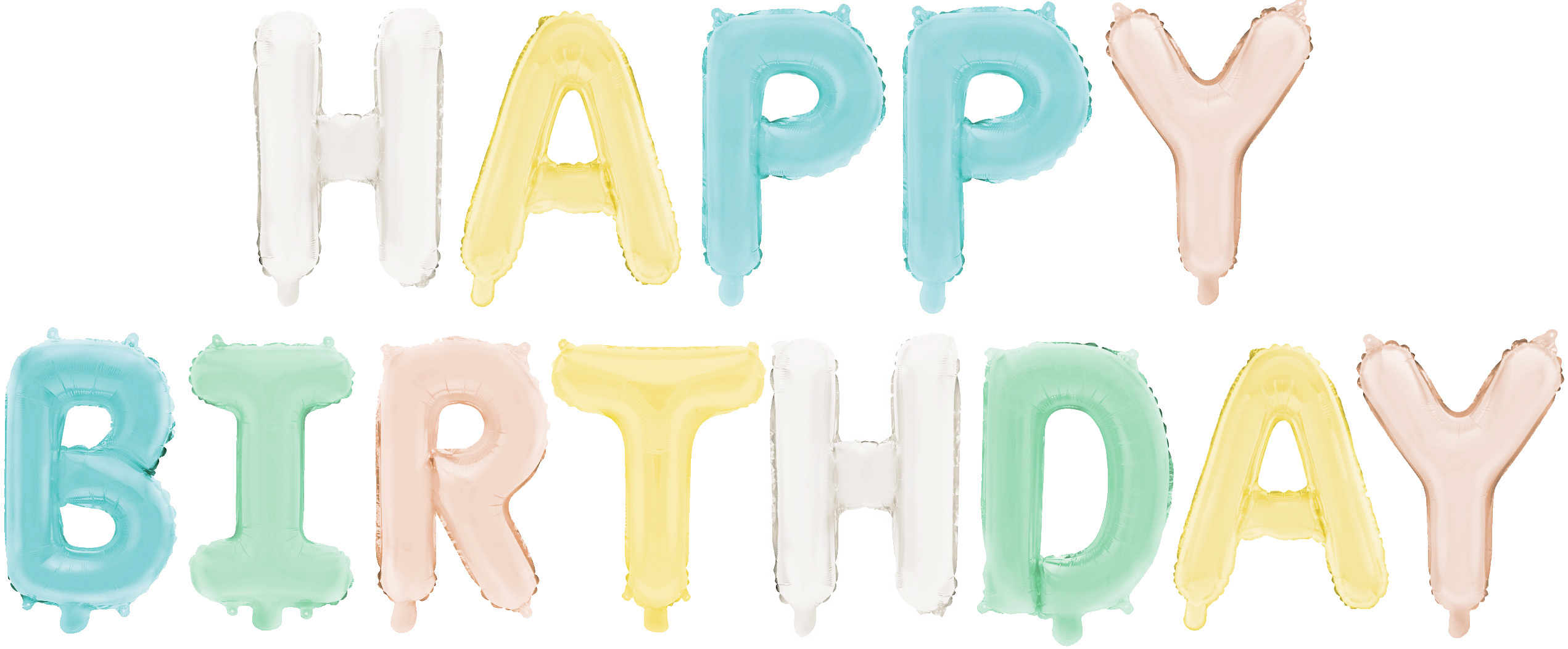 Набор шаров-букв (16''/41 см) Мини-Надпись "Happy Birthday", Нежное ассорти, Макарунс, 1 шт.