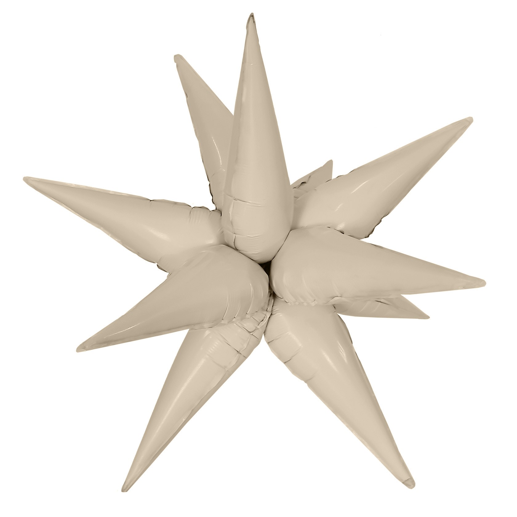 Шар 3D (26''/66 см) Звезда, Составная, Мистик, Кремовый, Сатин, 1 шт.