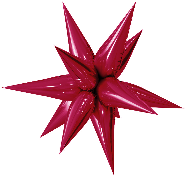 Шар 3D (26''/66 см) Звезда, Составная, Бургундия, 1 шт.