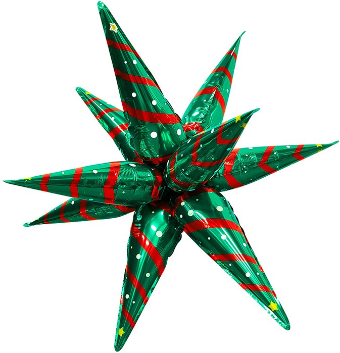 Шар 3D (26''/66 см) Звезда, Составная, Новогоднее настроение, 1 шт. 