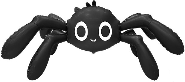 Шар 3D (57''/145 см) Фигура, Паук, Черный, Сатин, 1 шт. в уп.