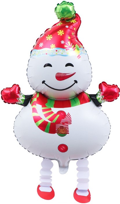 Шар 3D (33''/84 см) Ходячая Фигура, Снеговик, 1 шт. в уп.