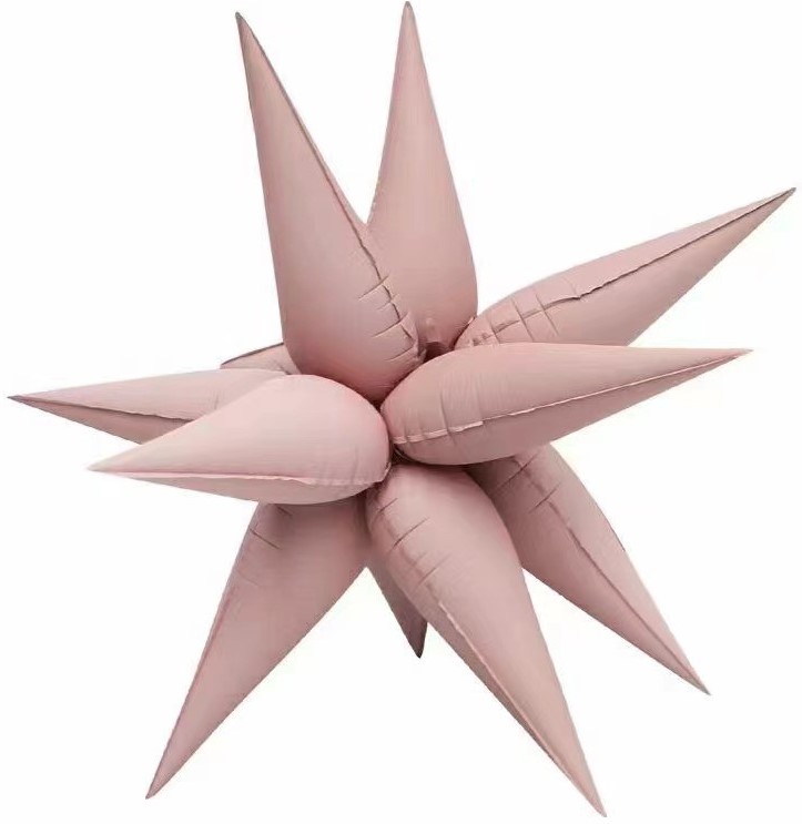 Шар 3D (26''/66 см) Звезда, Составная, Розовый, Сатин, 1 шт.