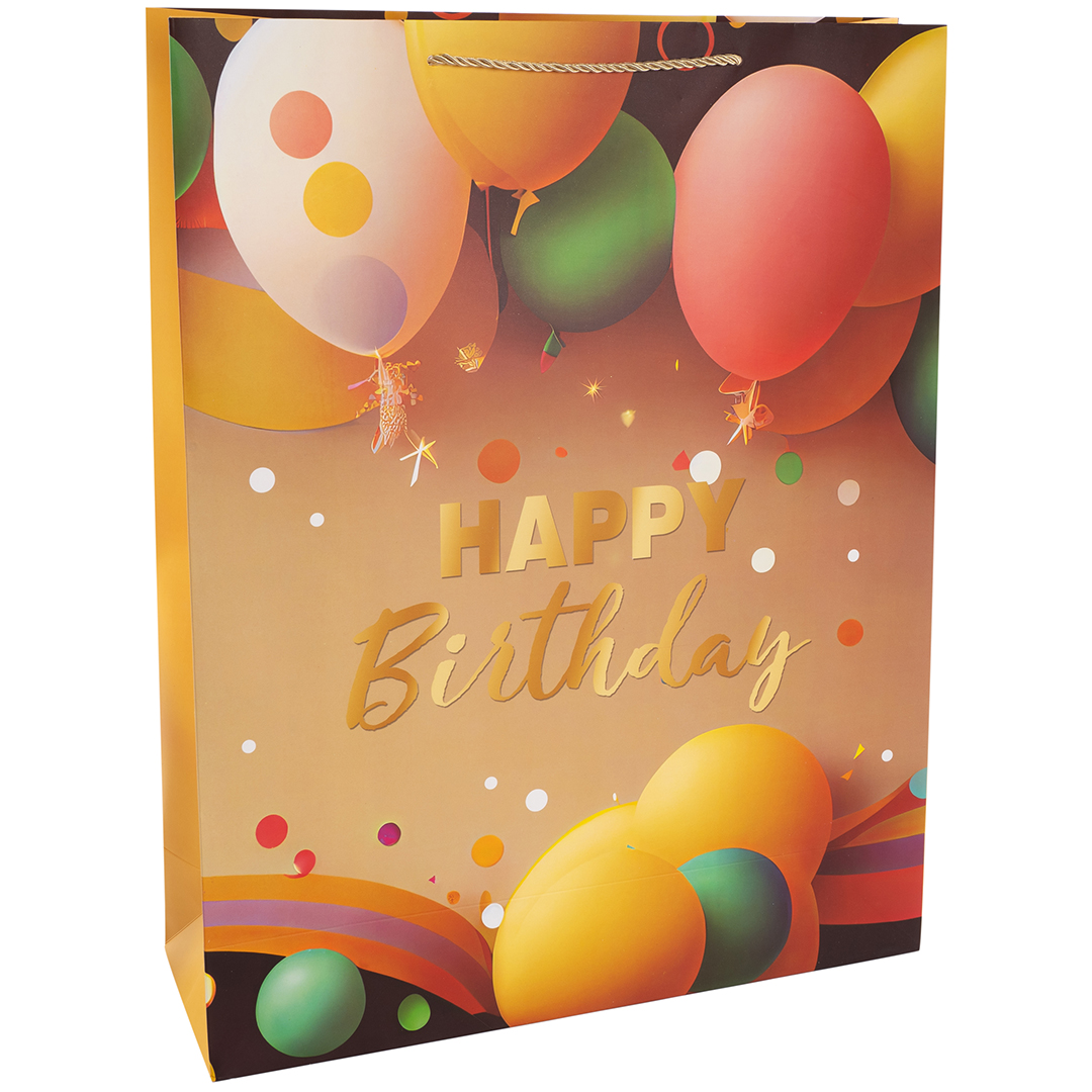 Пакет подарочный, Happy Birthday, Праздничный микс, Дизайн №4, 55*43*15 см, 1 шт.