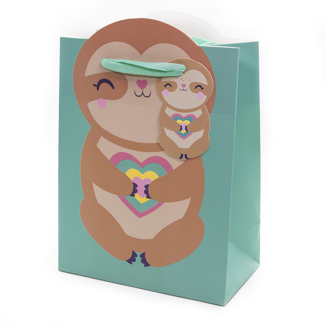 Пакет подарочный 3D, Ленивец с сердечком, 23*18*10 см, 1 шт.