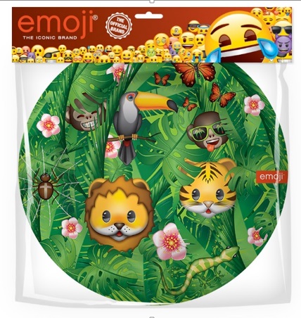 Тарелки (9''/23 см) Смайл, Emoji, Джунгли, Зеленый, 6 шт.