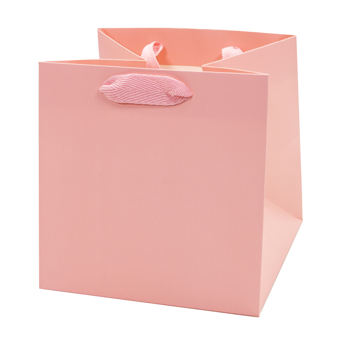 Пакет подарочный, Люкс, Розовый, 16*16*16 см, 1 шт.