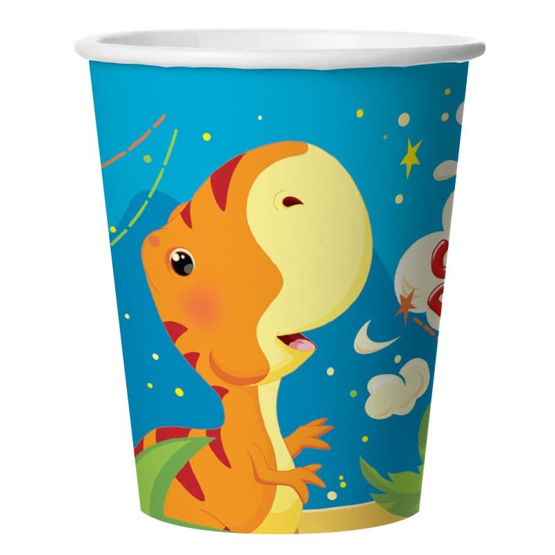 Тарелки (9''/23 см) Динозаврики, С Днем Рождения!, 6 шт.