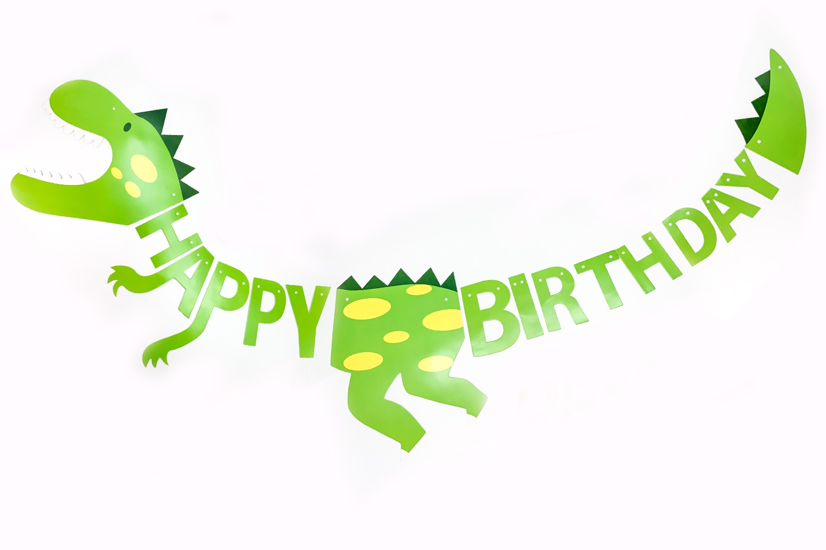 Гирлянда Динозавр, Happy Birthday, Зеленый, 300 см, 1 шт.