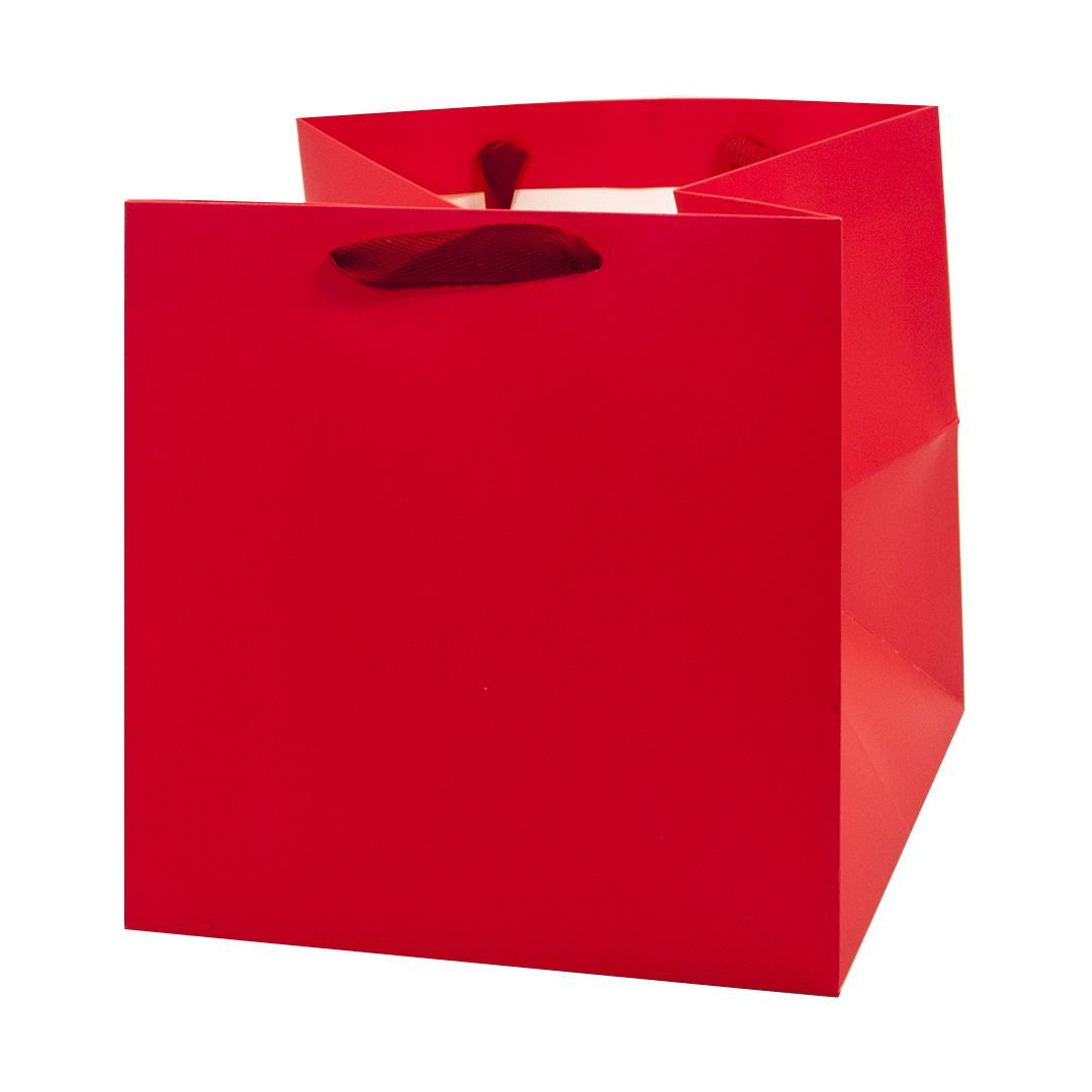 Пакет подарочный, Люкс, Красный, 16*16*16 см, 1 шт.