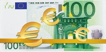 Конверты для денег, 100 Евро и золотая лента, 10 шт.