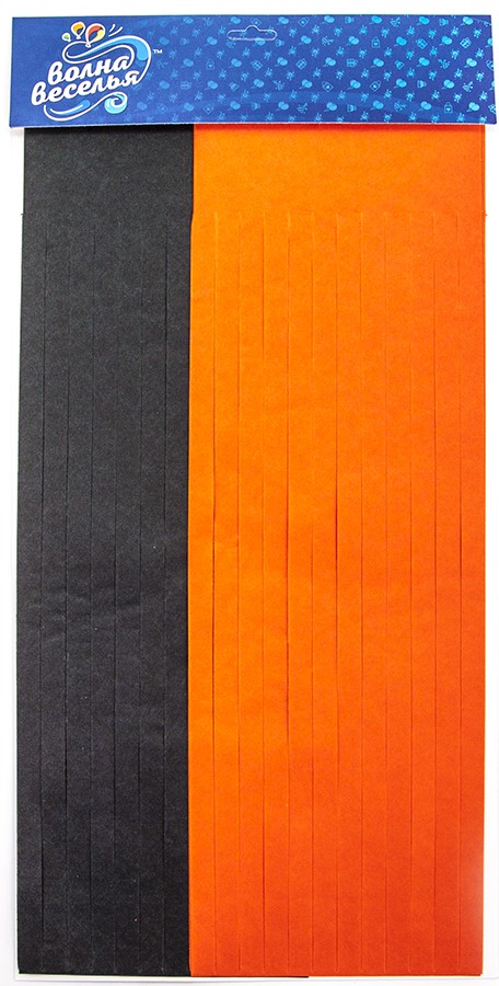 Гирлянда Тассел, Черный/Оранжевый, 35*12 см, 10 листов.
