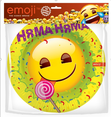 Тарелки (9''/23 см) Смайл, Emoji, Желтый, 6 шт.