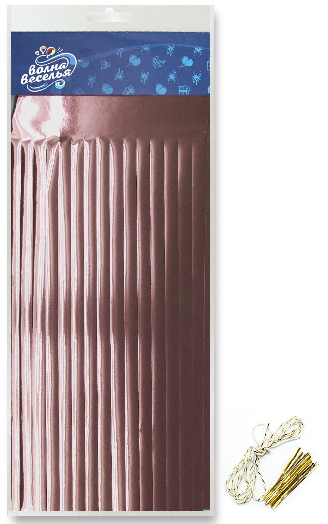Гирлянда Тассел, Розовый, Металлик, 35*12 см, 12 листов.