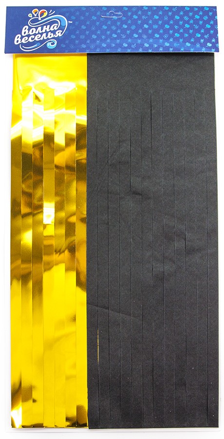 Гирлянда Тассел, Черный/Золото, Металлик, 35*12 см, 10 листов.
